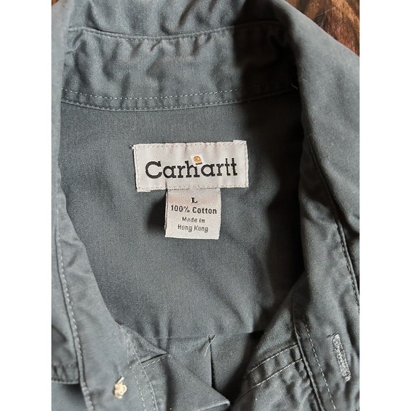 Carhartt Button Up Short Sleeve Mens Collared Shirt Size Large - Picture 3 of 6